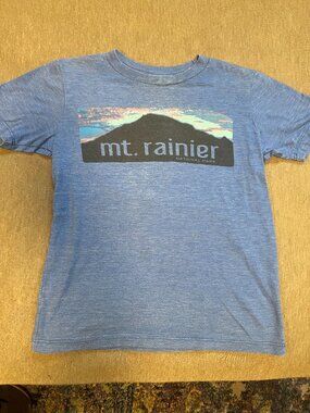 Mt Rainier Blue Kids tee shirt XS